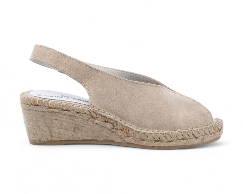 raquel perez Sandalia Cuña Esparto Cubanita Miel Camel Mujer