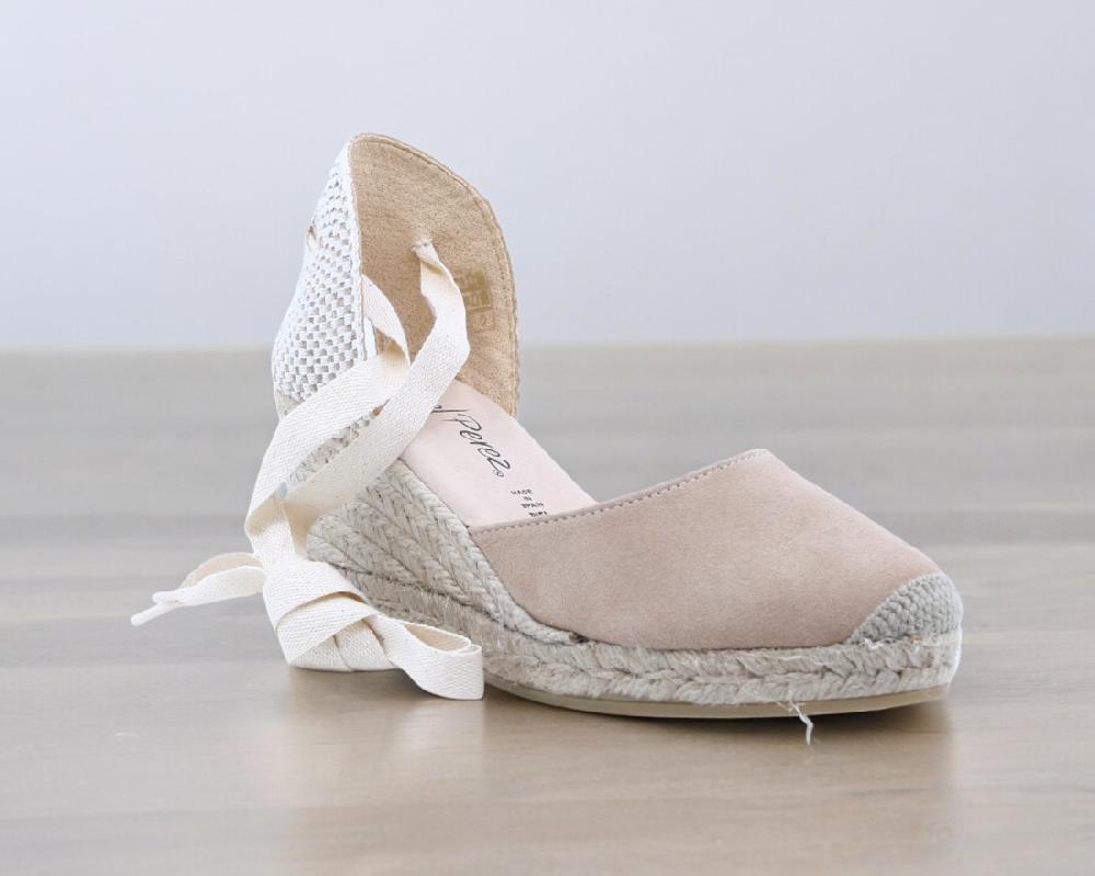 Raquel Perez Sandalia Cuña Esparto Foster 24 Taupe Mujer