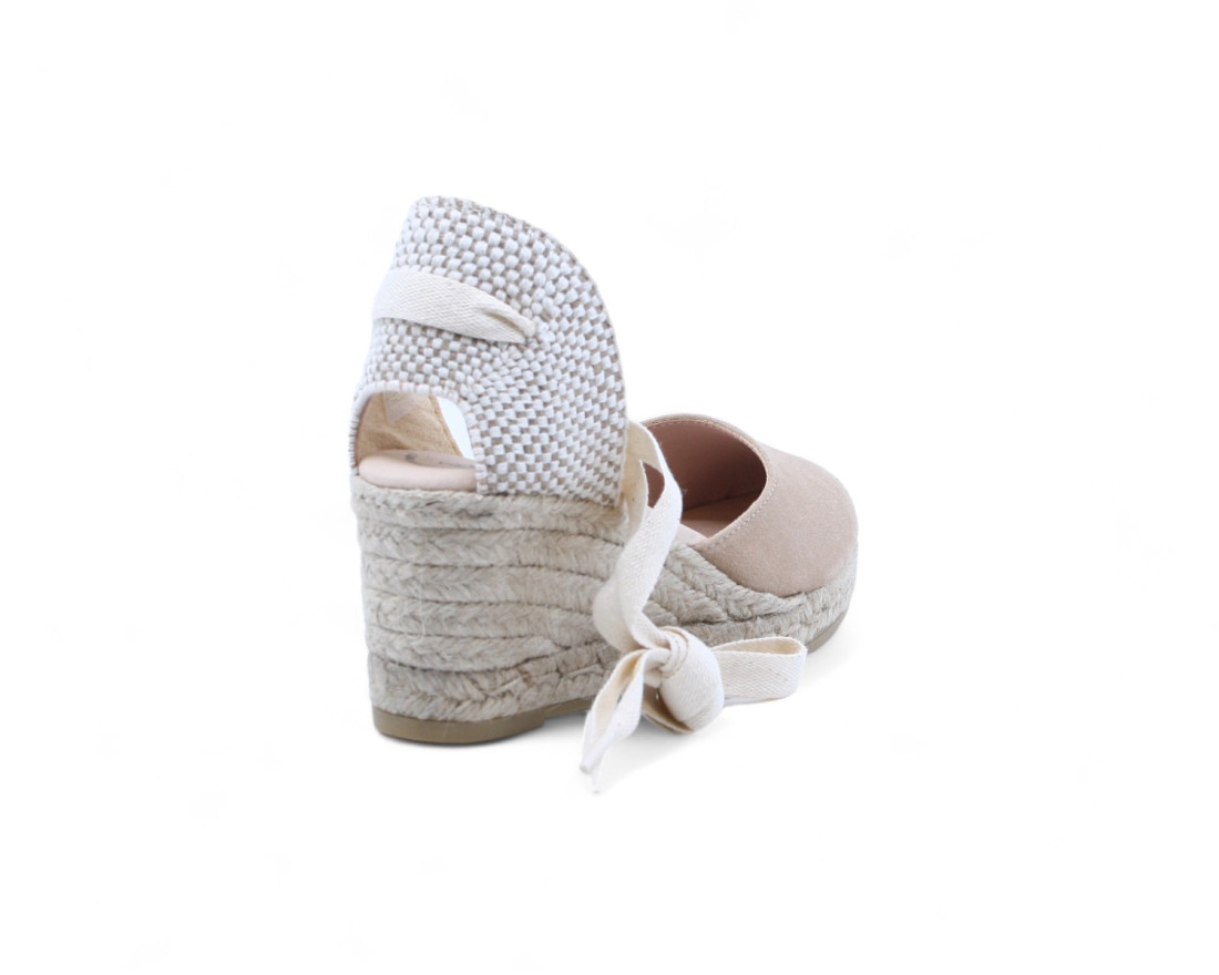 Raquel Perez Sandalia Cuña Esparto Foster 24 Taupe Mujer