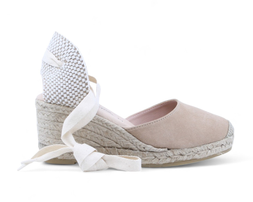 raquel perez Sandalia Cuña Esparto Foster 24 Taupe Mujer