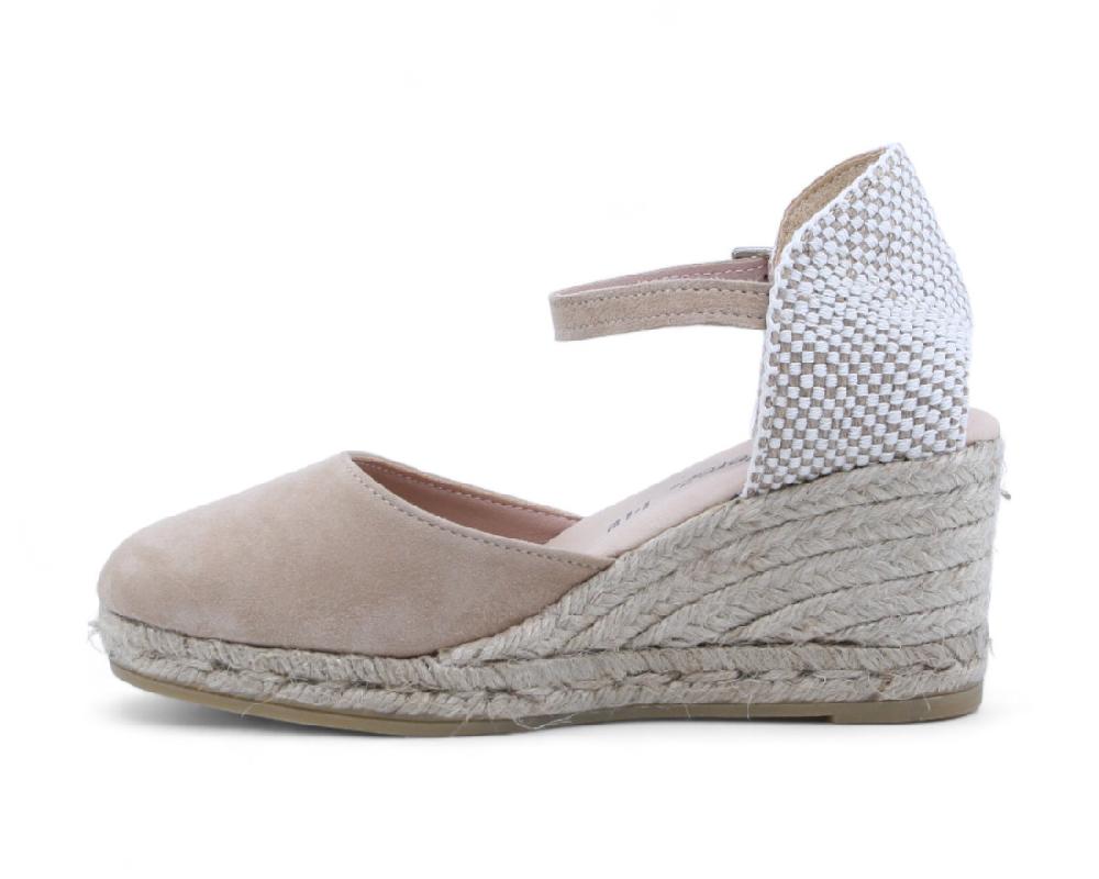 Raquel Perez Sandalia Cuña Esparto Fuengirol Taupe Mujer