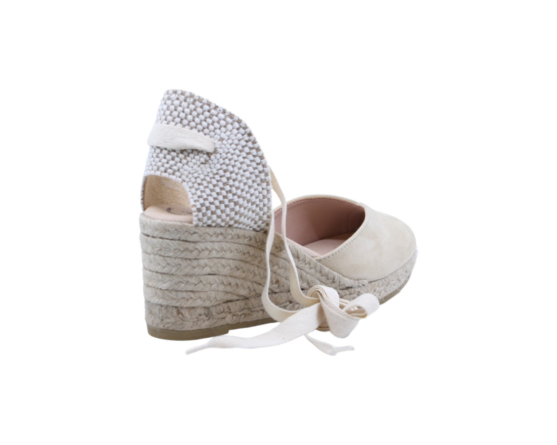 Raquel Perez Sandalia Cuña Esparto Golem 24 Beige Mujer