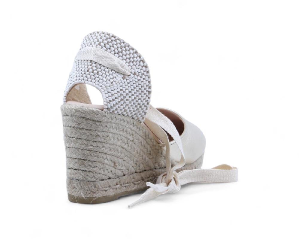 Raquel Perez Sandalia Cuña Esparto Itaca 24 Platino Mujer