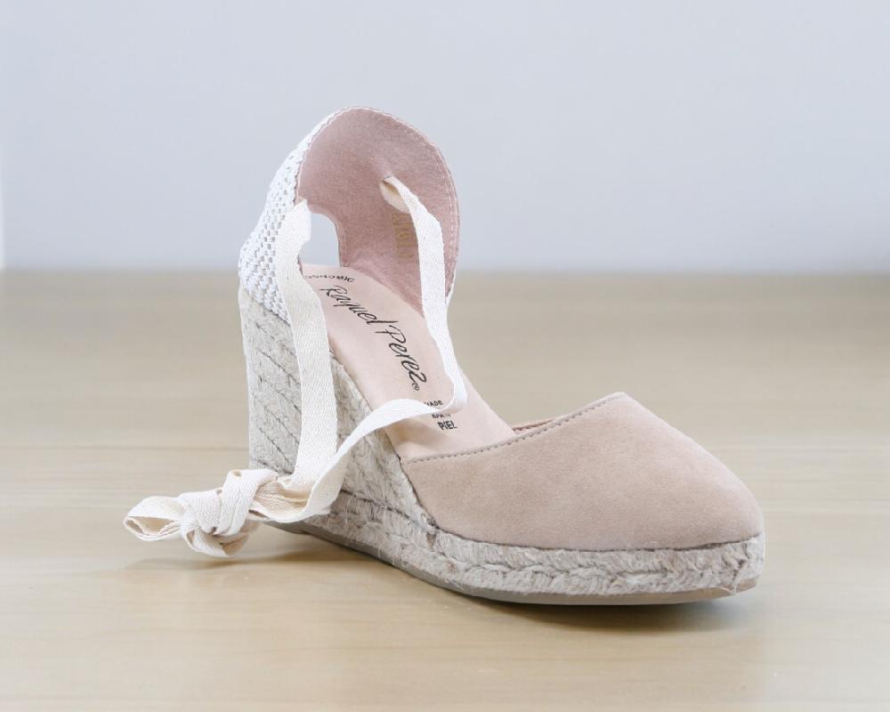 Raquel Perez Sandalia Cuña Esparto Itaca 24 Taupe Mujer