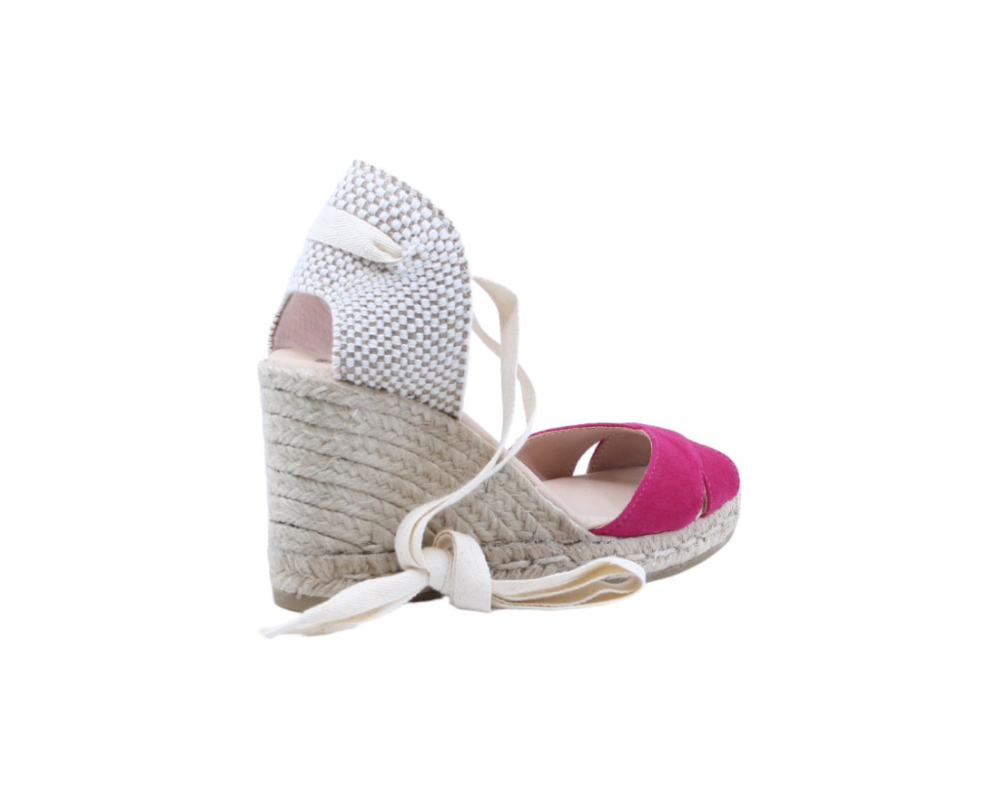 Raquel Perez Sandalia Cuña Esparto Izal 24 Fuxia Mujer