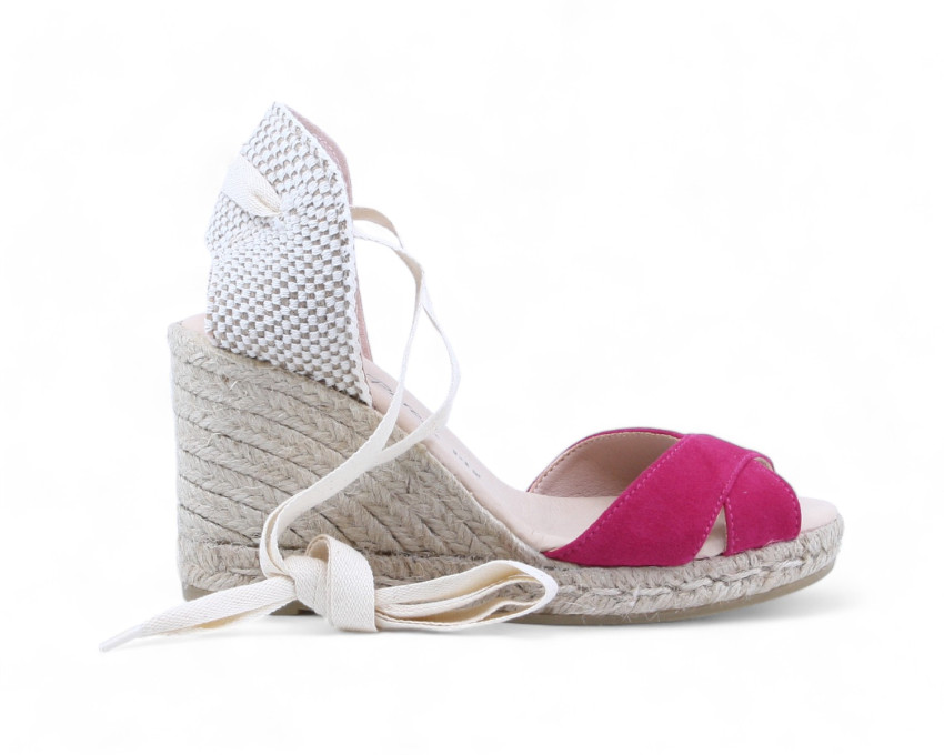 raquel perez Sandalia Cuña Esparto Izal 24 Fuxia Mujer