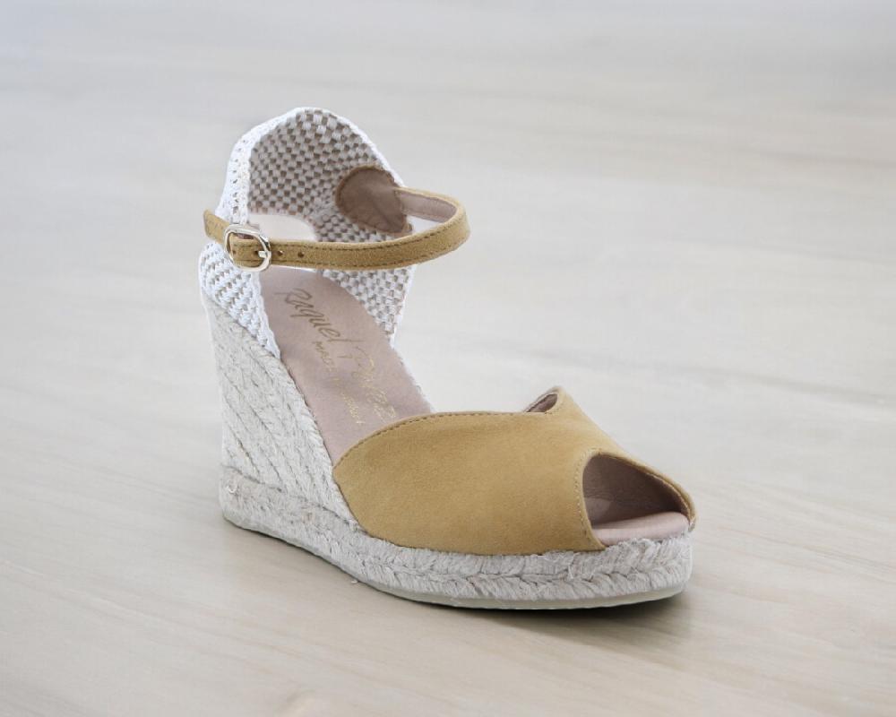 Raquel Perez Sandalia Cuña Esparto Mogadiscio Mostaza Mujer