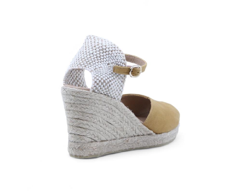 Raquel Perez Sandalia Cuña Esparto Mogadiscio Mostaza Mujer