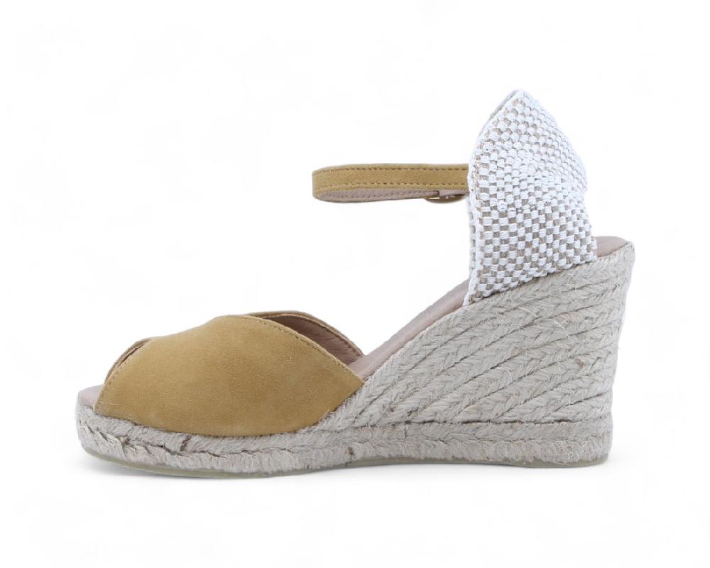 Raquel Perez Sandalia Cuña Esparto Mogadiscio Mostaza Mujer