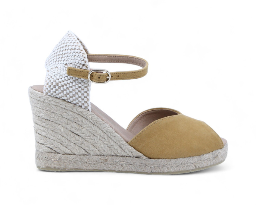 raquel perez Sandalia Cuña Esparto Mogadiscio Mostaza Mujer