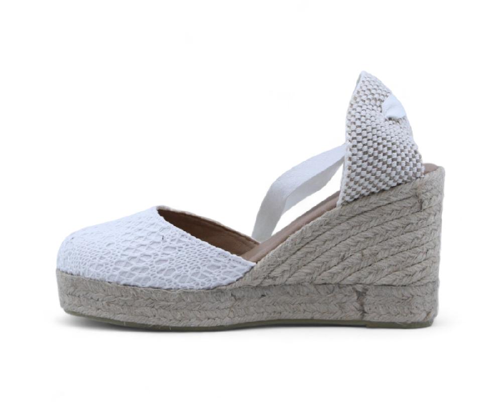 Raquel Perez Sandalia Cuña Esparto Nostradamus Blanco Mujer