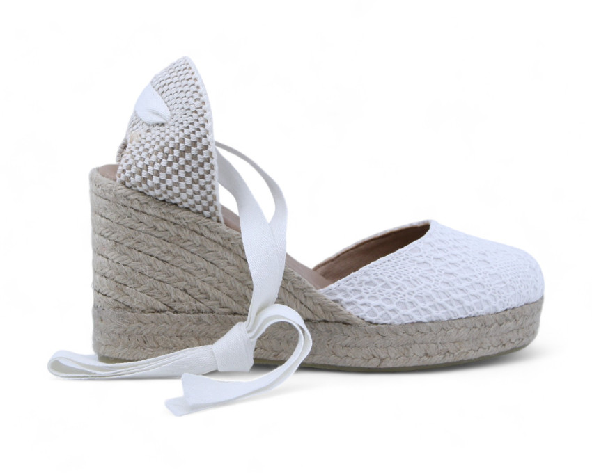 raquel perez Sandalia Cuña Esparto Nostradamus Blanco Mujer