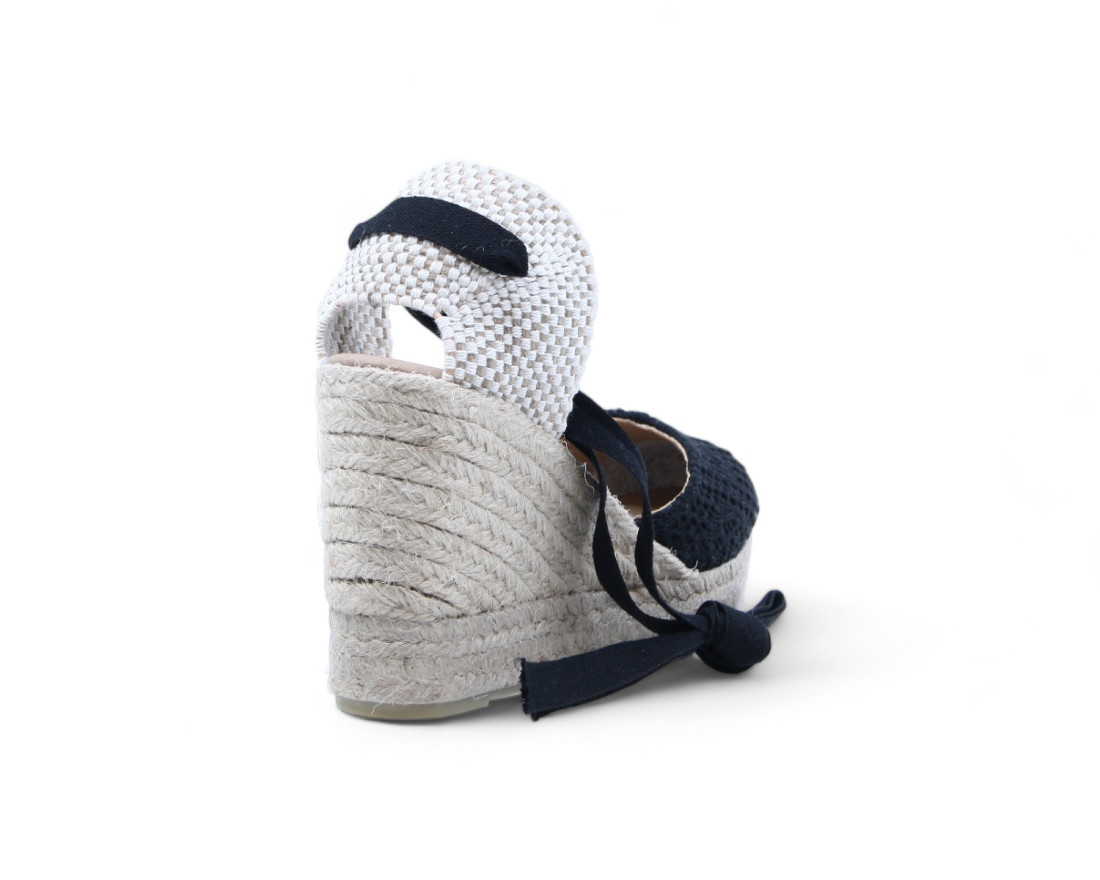 Raquel Perez Sandalia Cuña Esparto Nostradamus Negro Mujer