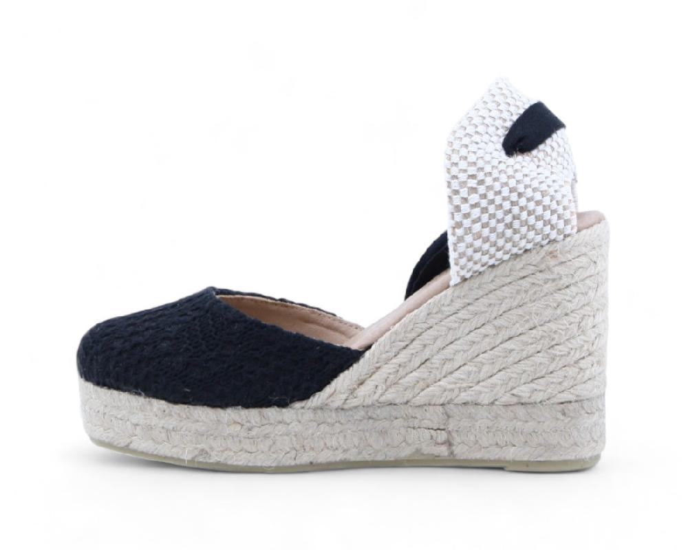 Raquel Perez Sandalia Cuña Esparto Nostradamus Negro Mujer