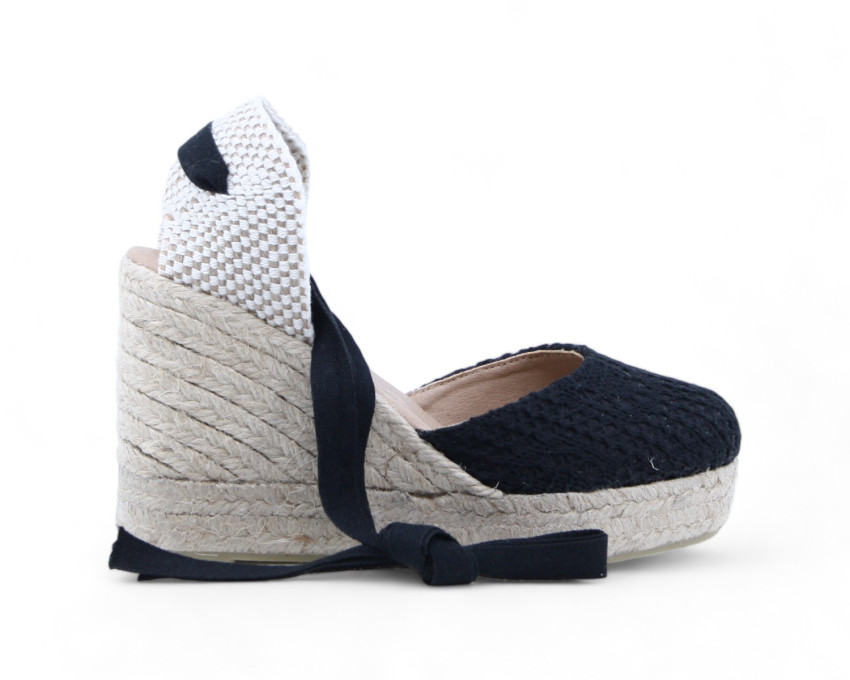 raquel perez Sandalia Cuña Esparto Nostradamus Negro Mujer