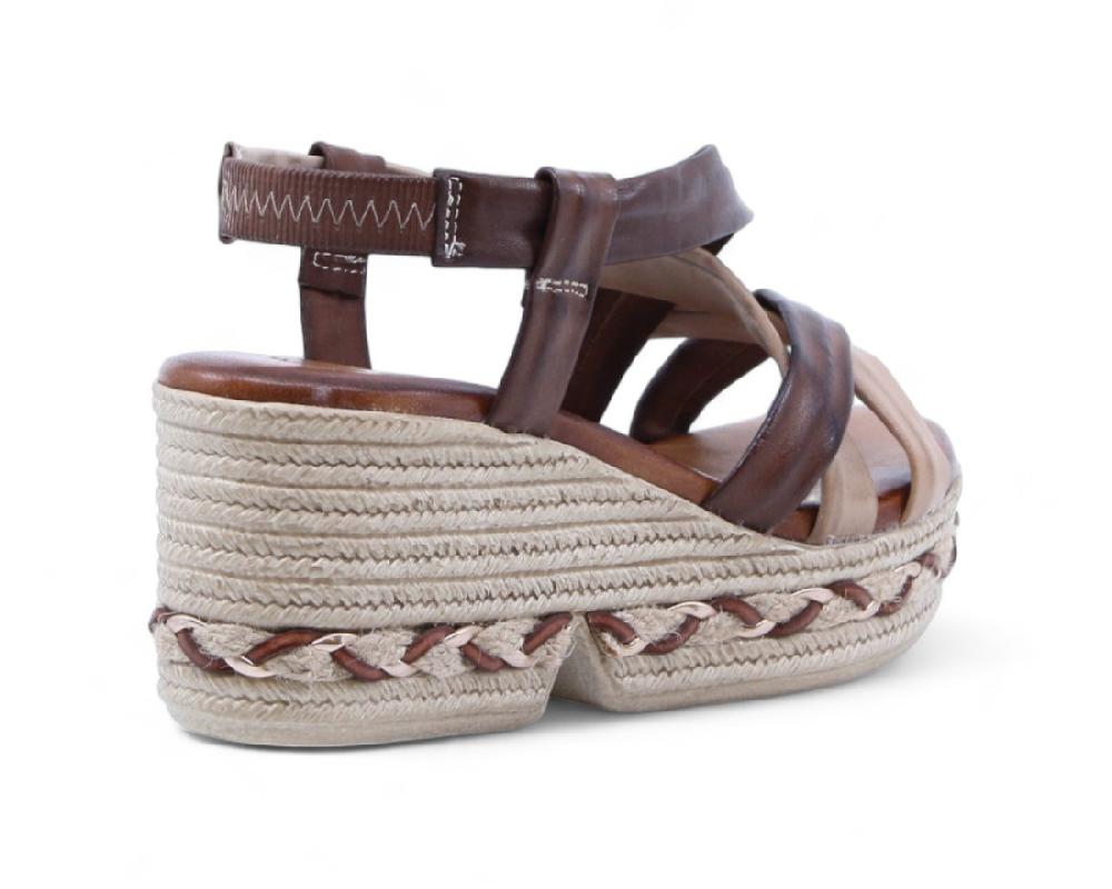 Raquel Perez Sandalia Cuña Globo 02 Nuez Marrón Mujer