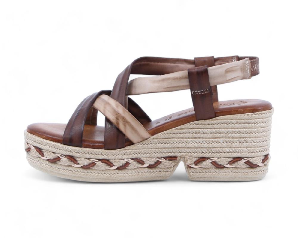 Raquel Perez Sandalia Cuña Globo 02 Nuez Marrón Mujer