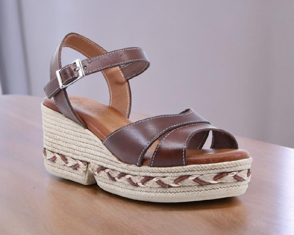 Raquel Perez Sandalia Cuña Gym 02 Nuez Marrón Mujer