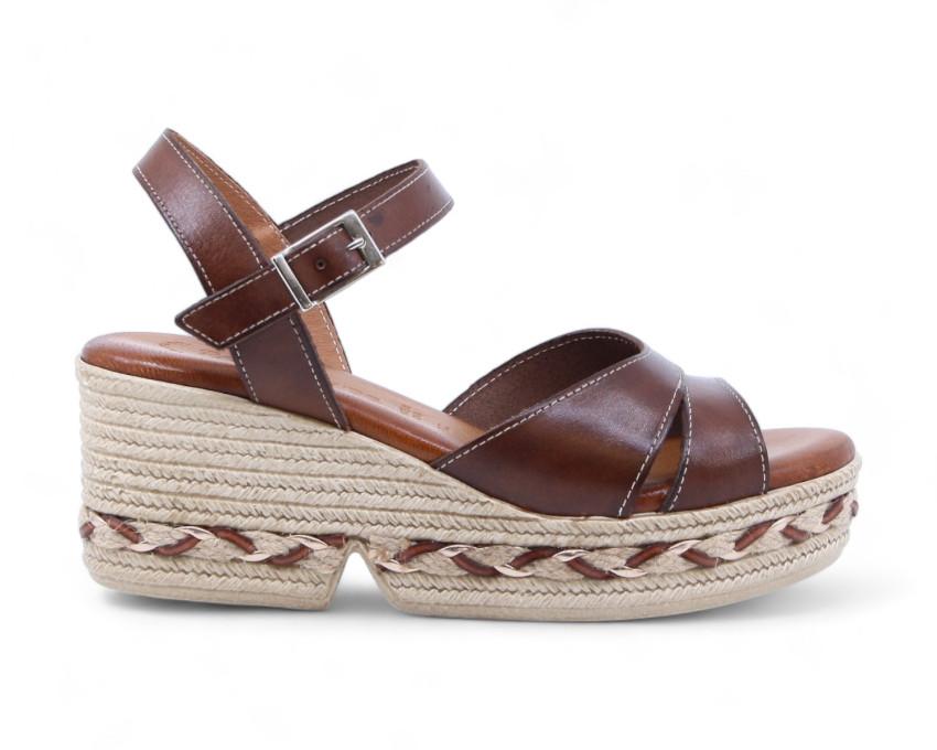 raquel perez Sandalia Cuña Gym 02 Nuez Marrón Mujer