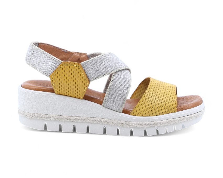 raquel perez Sandalia Cuña Imperia 05 Amarillo Beige Mujer