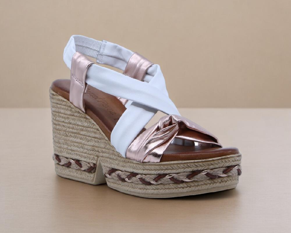 Raquel Perez Sandalia Cuña Mistela 02 Magnesio Blanco Mujer