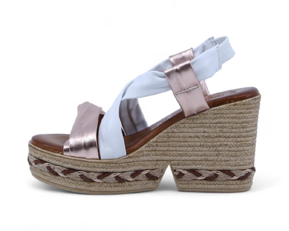 Raquel Perez Sandalia Cuña Mistela 02 Magnesio Blanco Mujer