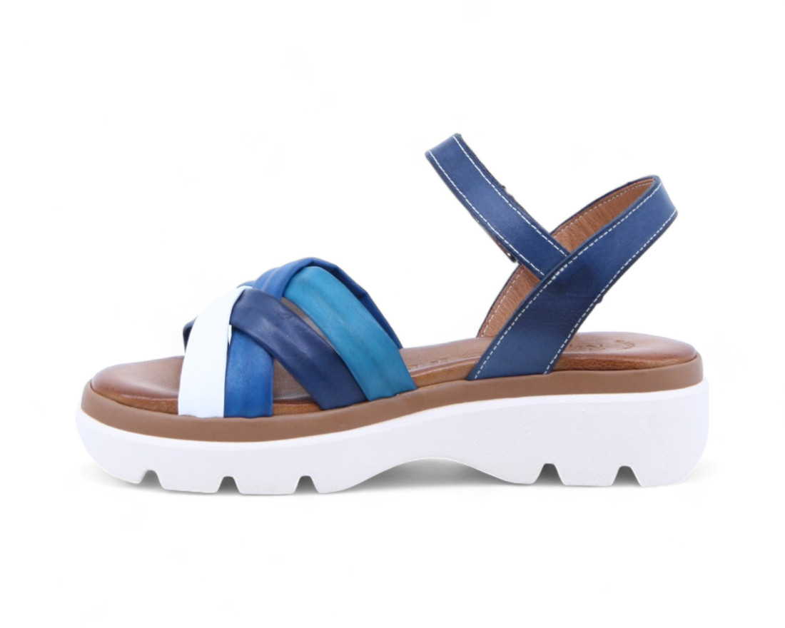 Raquel Perez Sandalia Dalton 02 Marino Celeste Blanco Mujer