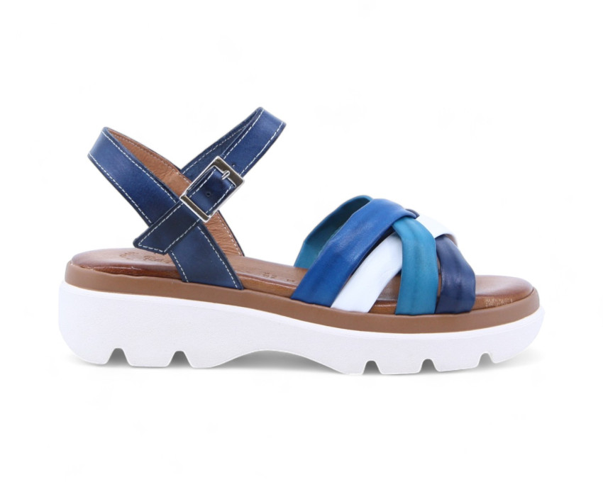 raquel perez Sandalia Dalton 02 Marino Celeste Blanco Mujer