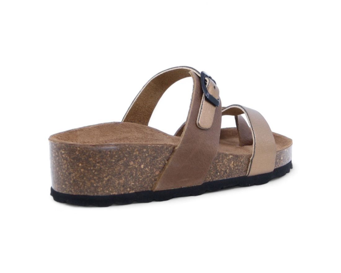 Raquel Perez Sandalia Dedo Goat 24 Cuero Bronce Mujer