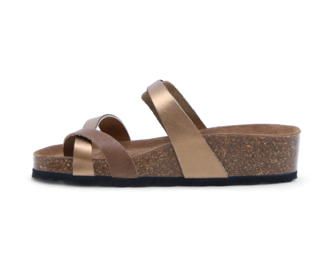 Raquel Perez Sandalia Dedo Goat 24 Cuero Bronce Mujer