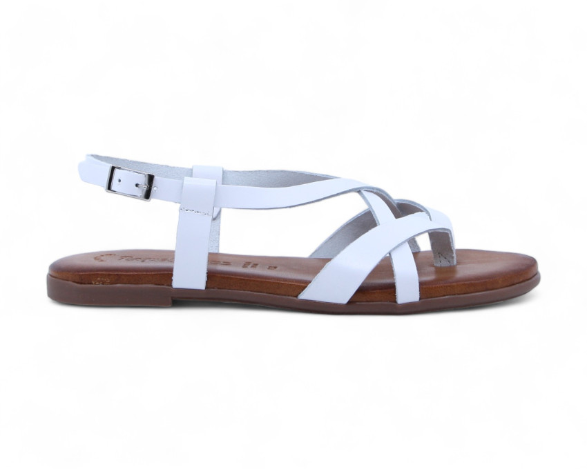 raquel perez Sandalia Dedo Plana Bach 02 Blanco Mujer