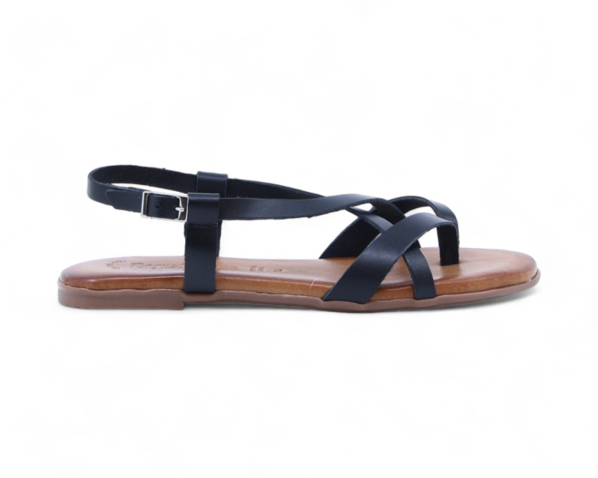 raquel perez Sandalia Dedo Plana Bach 02 Negro Mujer