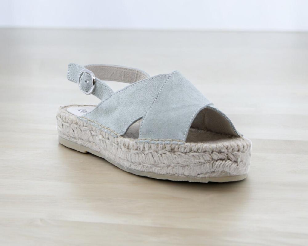 Raquel Perez Sandalia Esparto Arcoíris Ante Aceituna Mujer