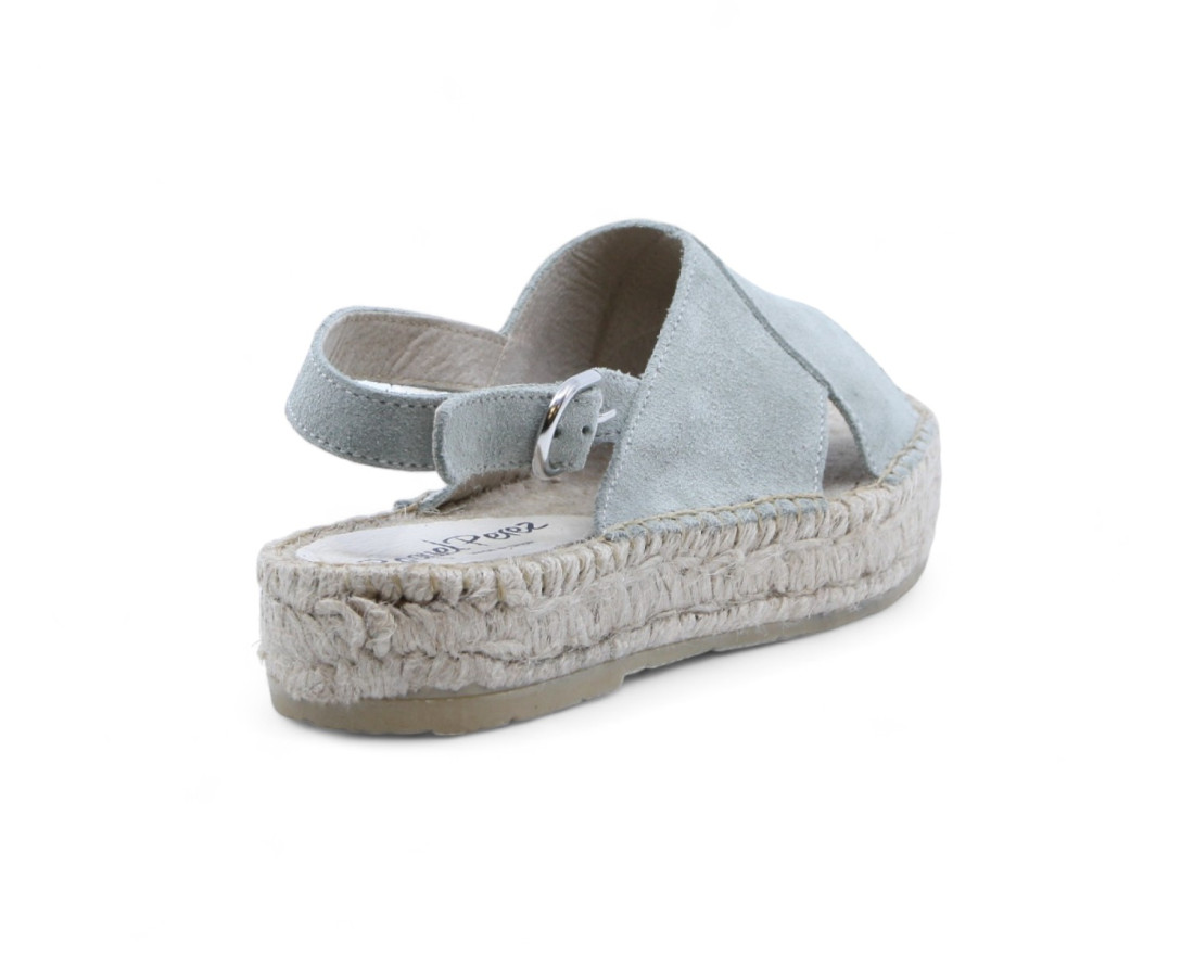 Raquel Perez Sandalia Esparto Arcoíris Ante Aceituna Mujer