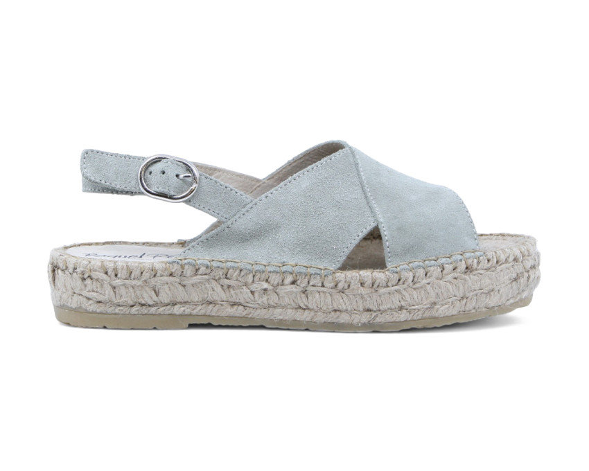 raquel perez Sandalia Esparto Arcoíris Ante Aceituna Mujer