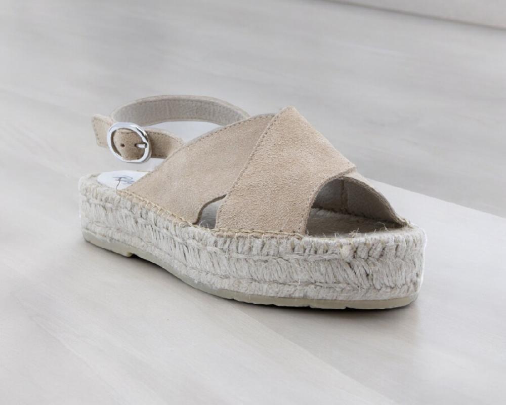 Raquel Perez Sandalia Esparto Arcoíris Ante Miel Mujer