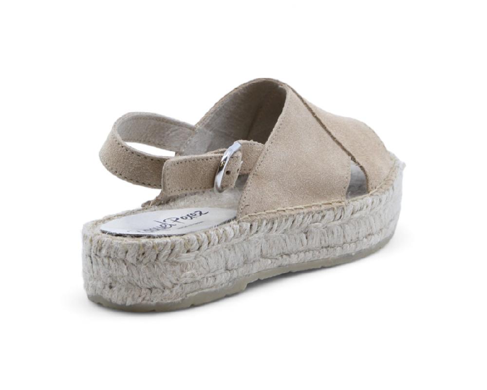 Raquel Perez Sandalia Esparto Arcoíris Ante Miel Mujer