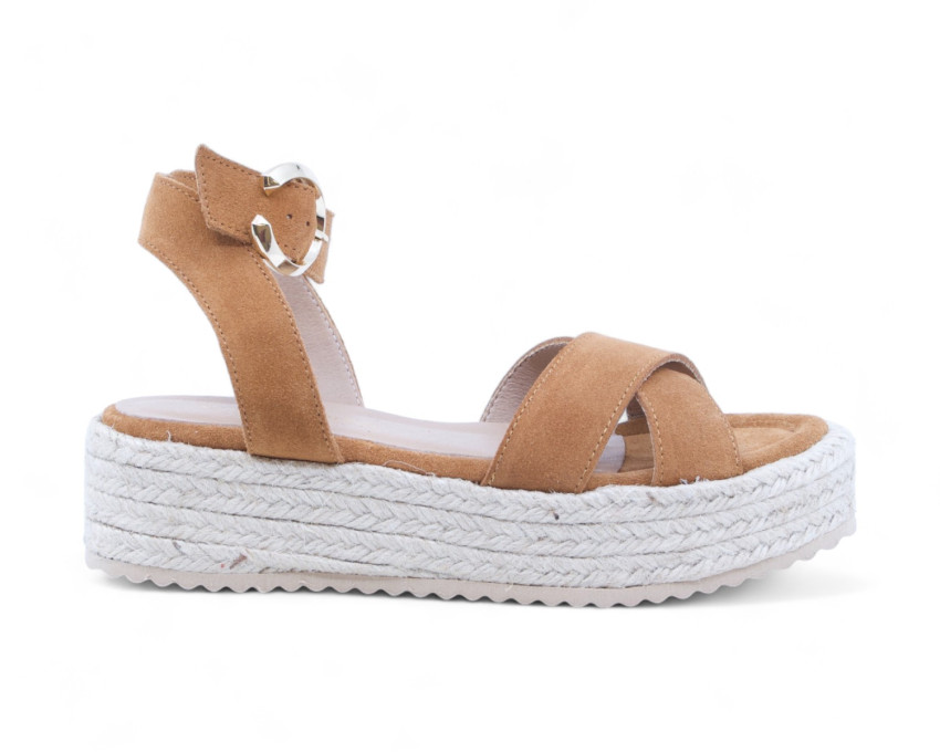 raquel perez Sandalia Esparto Goa 04 Ante Camel Mujer