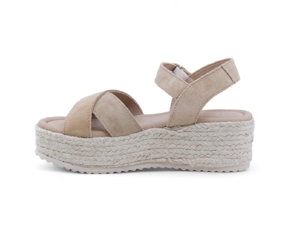 Raquel Perez Sandalia Esparto Golem 04 Ante Beige Mujer