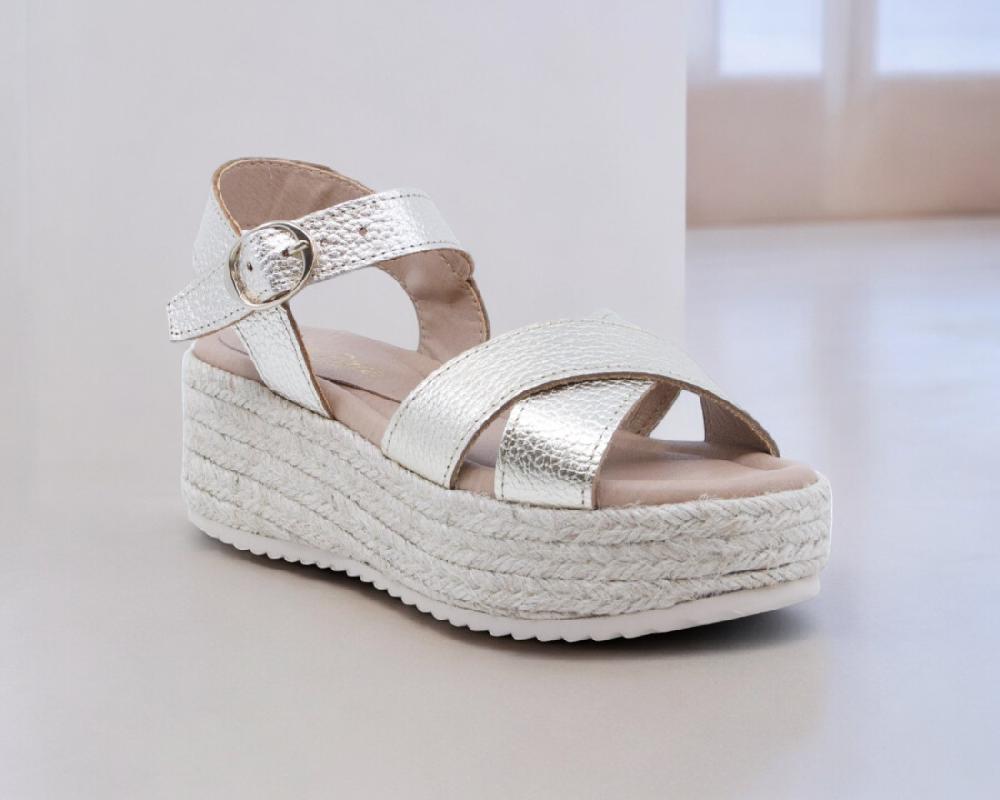 Raquel Perez Sandalia Esparto Golem 04 Champán Mujer