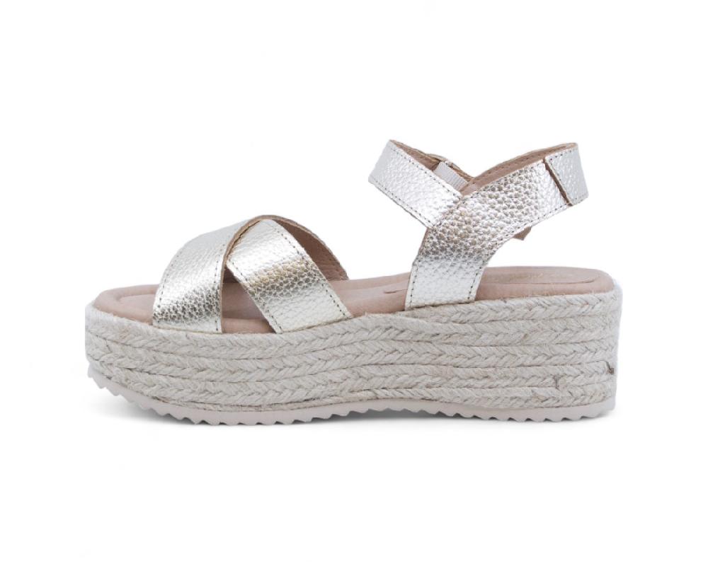 Raquel Perez Sandalia Esparto Golem 04 Champán Mujer