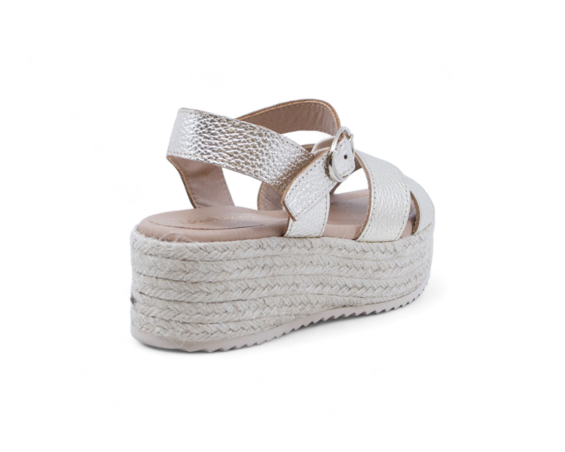 Raquel Perez Sandalia Esparto Golem 04 Champán Mujer