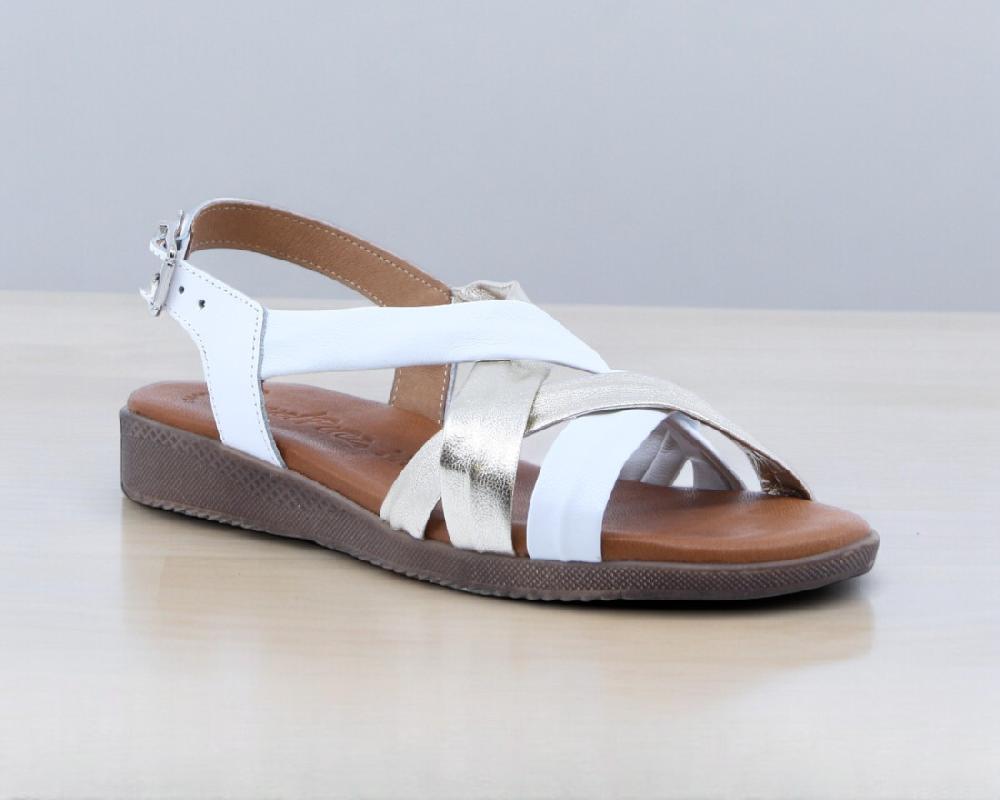 Raquel Perez Sandalia Hermione Blanco Platino Mujer