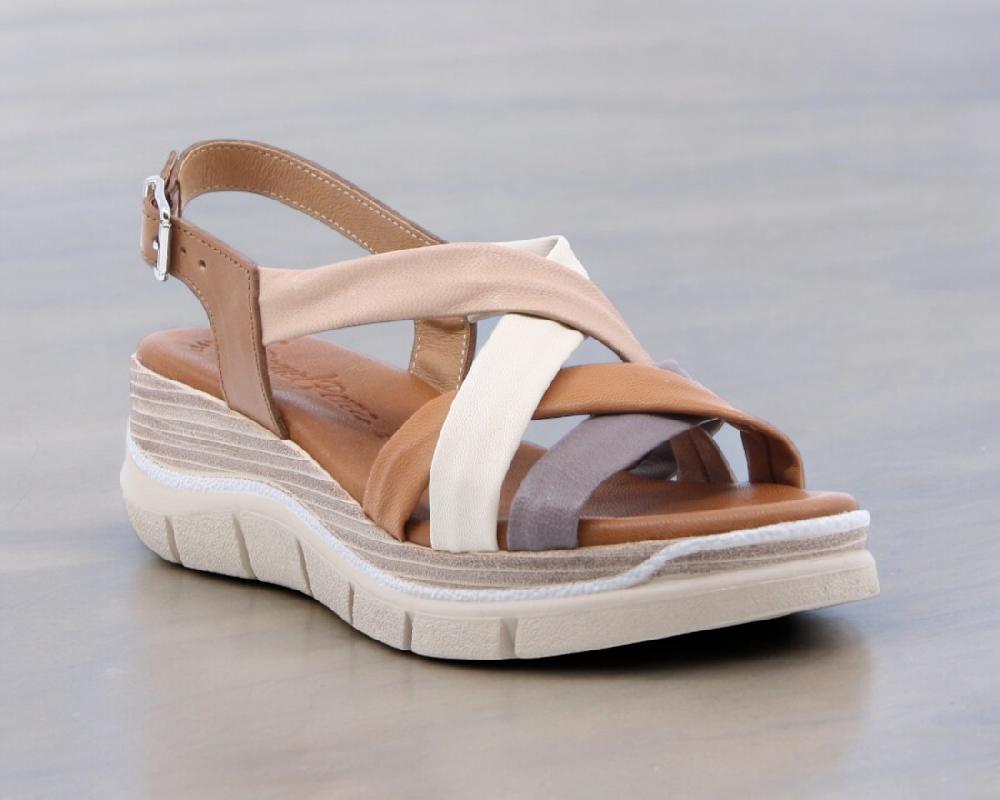 Raquel Perez Sandalia Hermione Caoba Taupe Beige Mujer