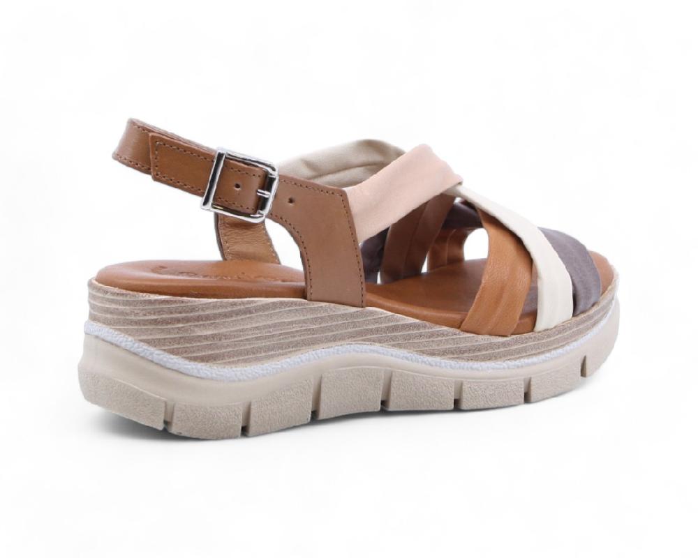 Raquel Perez Sandalia Hermione Caoba Taupe Beige Mujer