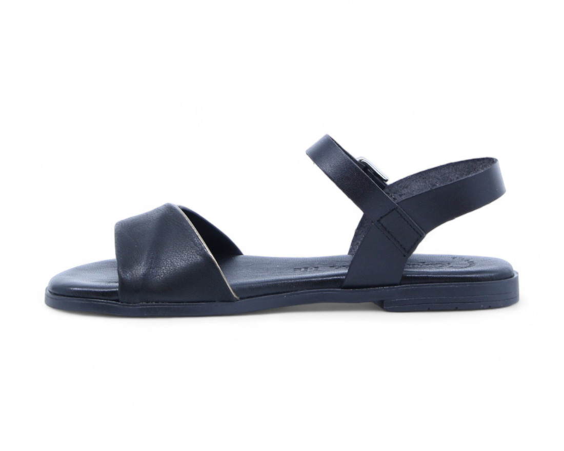 Raquel Perez Sandalia Plana Adriana 08 Negro Oro Mujer