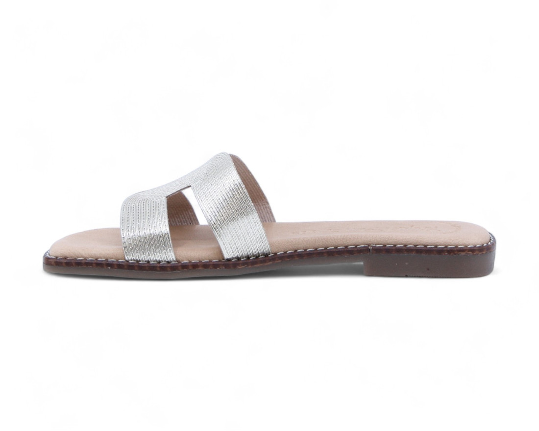 Raquel Perez Sandalia Plana Annubis 08 Platino Mujer