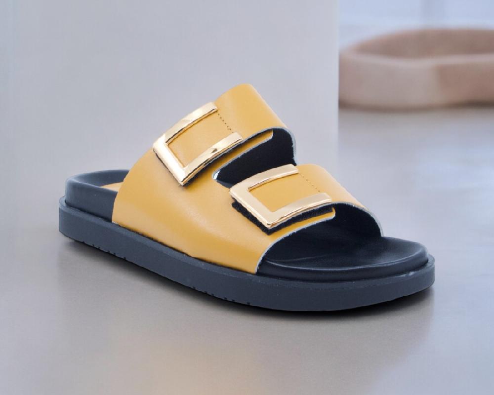 Raquel Perez Sandalia Plana Avatar 04 Mostaza Mujer