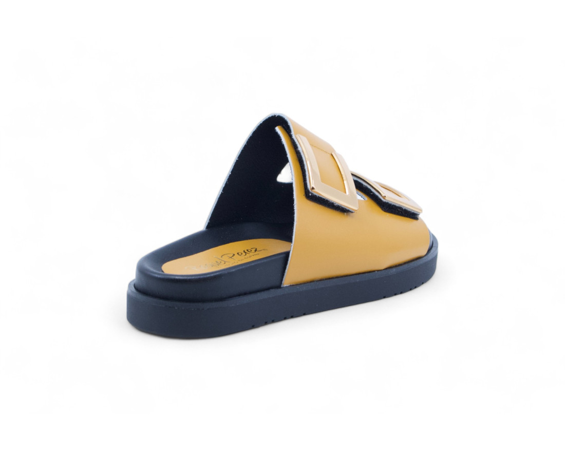 Raquel Perez Sandalia Plana Avatar 04 Mostaza Mujer