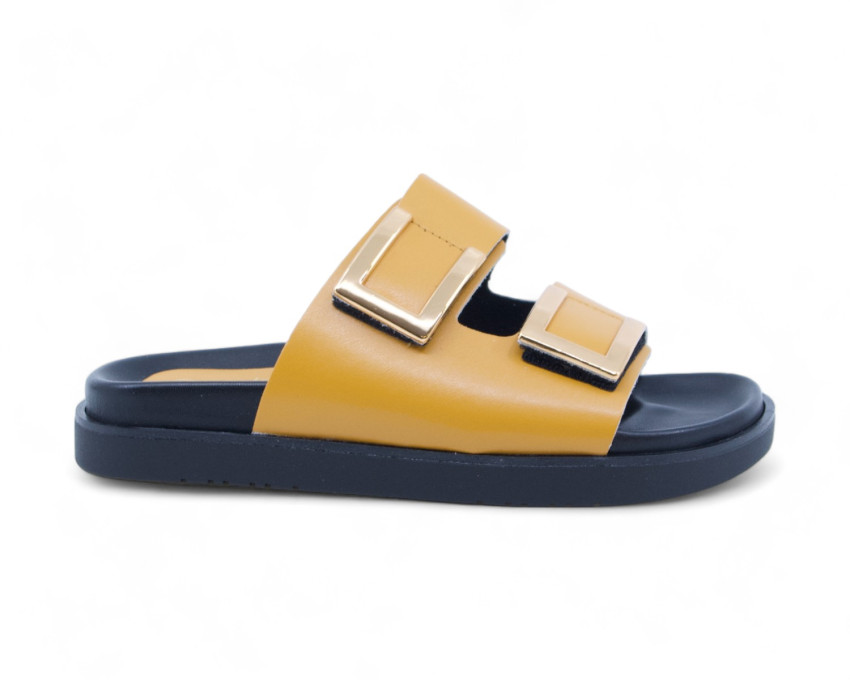 raquel perez Sandalia Plana Avatar 04 Mostaza Mujer